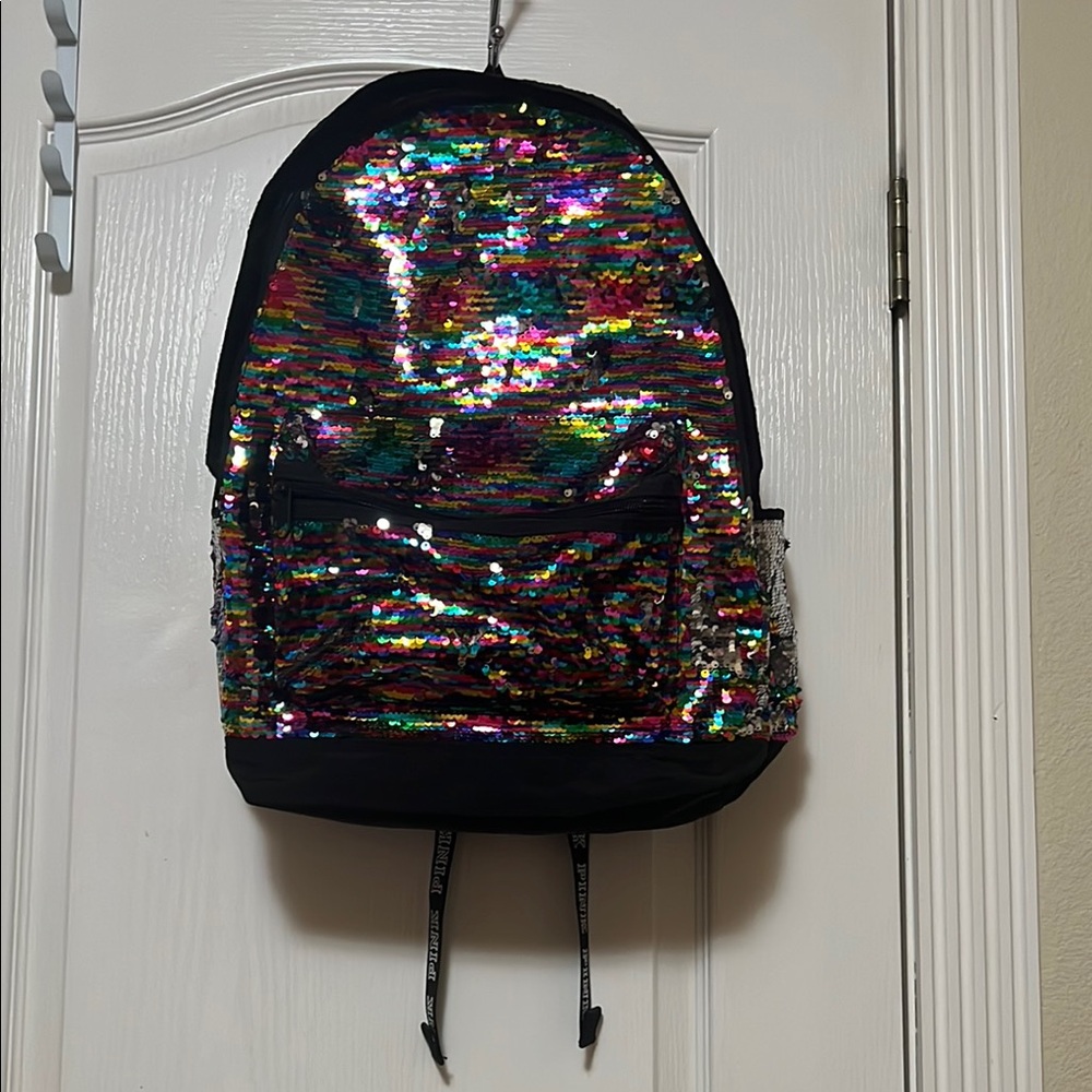 Pink Vs Multicolor Sequin Backpack - image 1